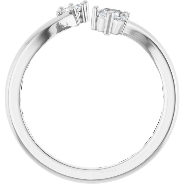 14K White 1/5 CTW Natural Diamond Negative Space Ring